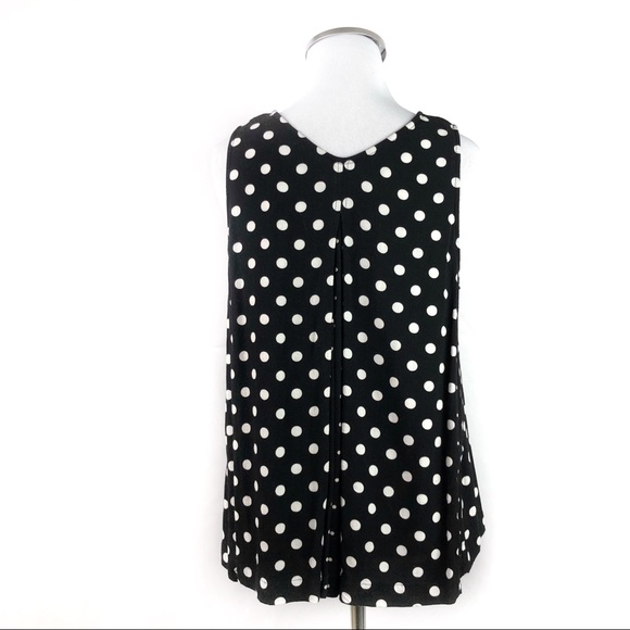 Madewell Trapeze Crop Tank Black White Polka Dot - Picture 3 of 5